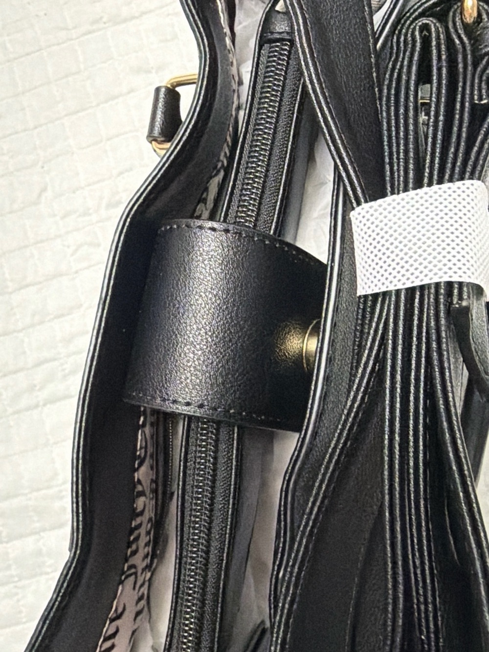 Juicy Couture Black Checkerboard Satchel Crossbody Bag NWT - Picture 7 of 10